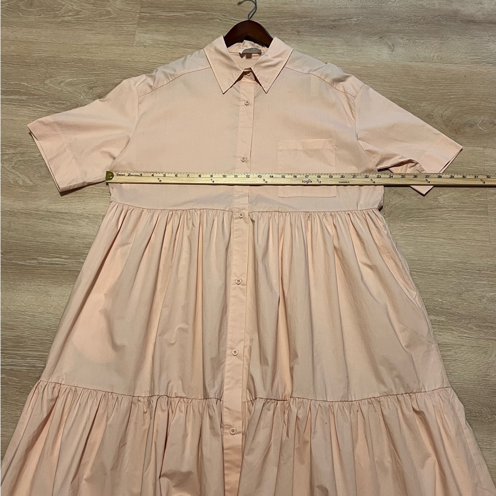 Mable Elegant Peachy/Pink Button-Down peasant Midi Dress Women’s Size Small. - Picture 7 of 10